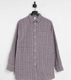 Collusion Oversized Shirt In Brown Plaid