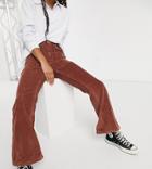 Reclaimed Vintage Inspired The '87 Flared Jeans In Rust Cord-brown