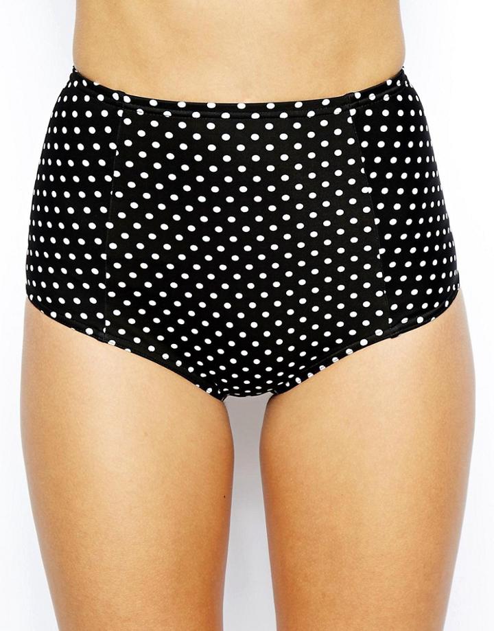 Asos Mix & Match Spot High Waisted Bikini Bottom - Multi