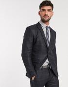 Selected Homme Skinny Fit Stretch Suit Jacket In Gray Check-grey