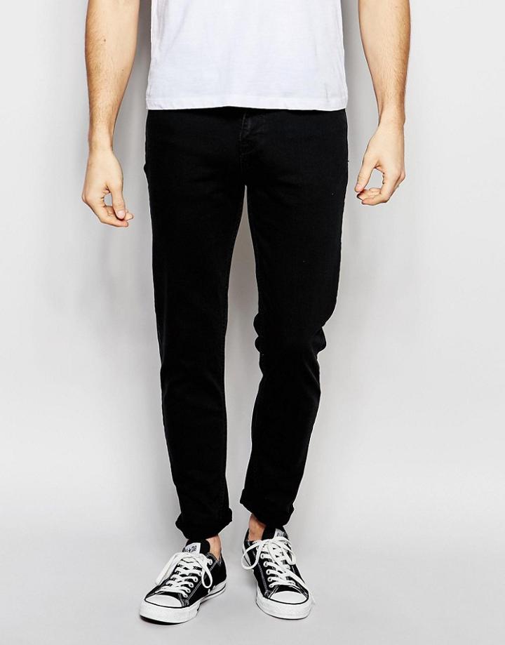 Pull & Bear Skinny Fit Jeans In Black - Black