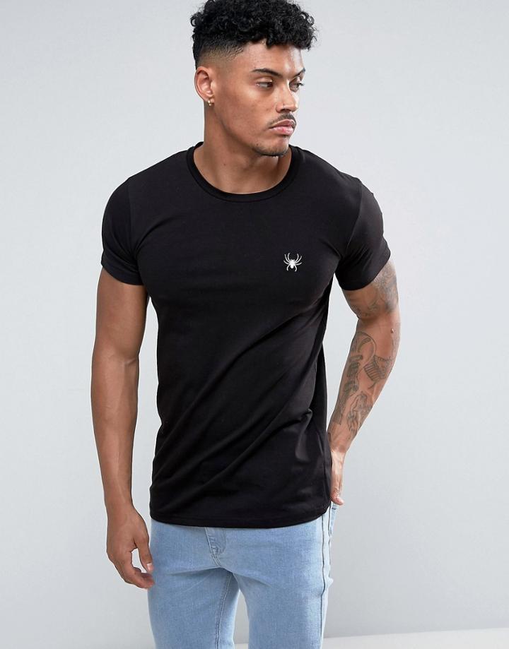 Intense T-shirt In Black Muscle Fit With Logo - Black