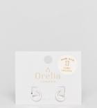 Orelia Silver Plated Small Crystal Huggie Hoop Earrings - Silver