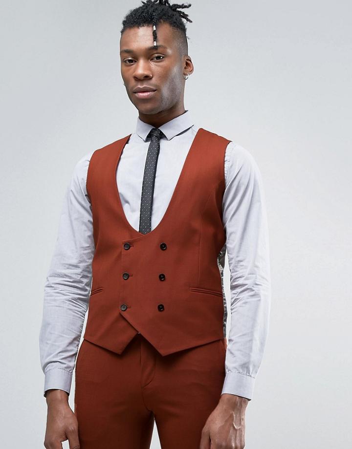 Noose & Monkey Super Skinny Vest - Orange