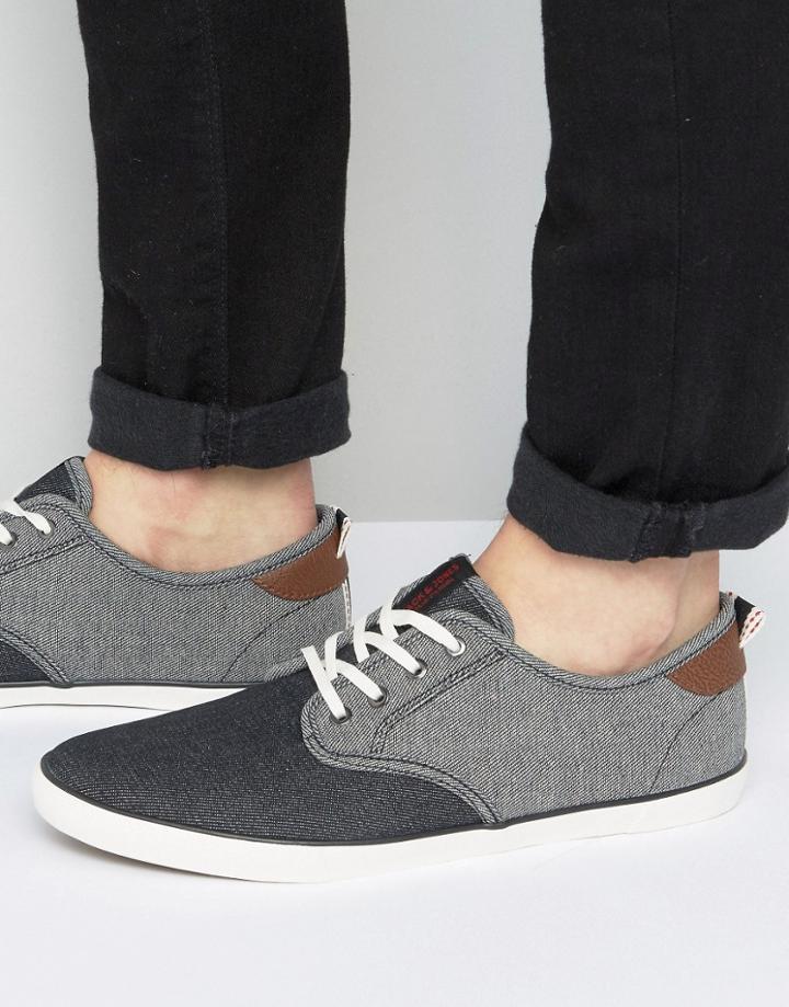 Jack & Jones Tack Mixed Chambray Sneakers - Black