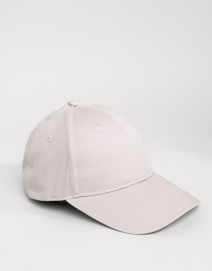 Asos Baseball Cap In Light Gray - Gray