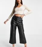 Threadbare Tall Ariel Pu Wide Leg Pants In Black