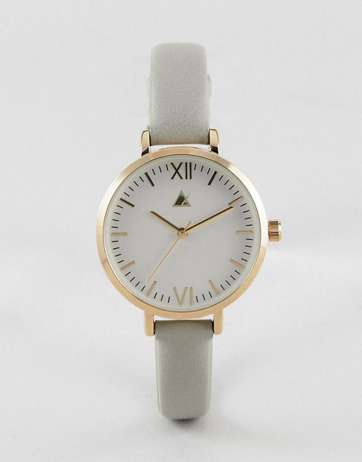 Asos Curve Minimal Gold And Gray Watch - Gray