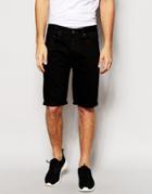 Asos Denim Shorts In Slim Long Length - Black