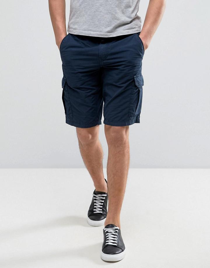 Boss Orange By Hugo Boss Cargo Shorts Regular Fit In Navy - Navy