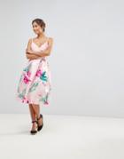 Closet London Full Bloom Printed Midi Skirt - Multi