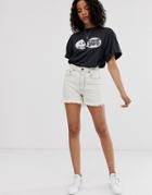 Cheap Monday Organic Cotton Donna Rigid Mom Shorts With Raw Hem - White