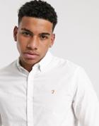 Farah Farley Button Down Collar Poplin Shirt In White