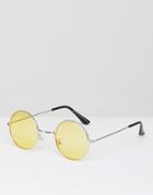 7x Round Glasses Yellow Lens - Gold