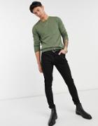 Selected Homme New Merino Crew Neck Sweater-green