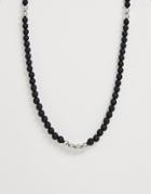 Bershka Beaded Necklace In Black - Black