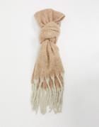 French Connection Contrast Tassel Scarf In Beige-neutral