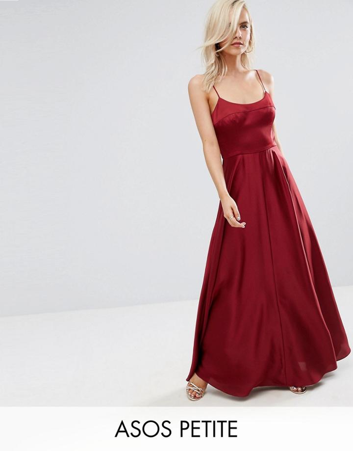 Asos Petite Cami Square Neck Maxi Dress - Red