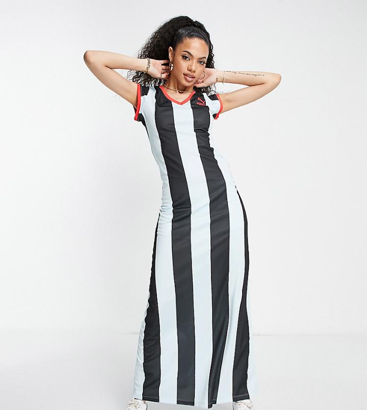 Puma X Dua Lipa Dress In Blue And Black Stripe