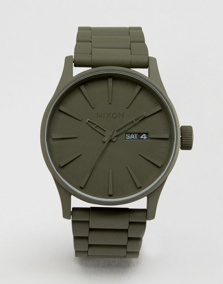 Nixon Primer Sentry Bracelet Watch In Green - Green