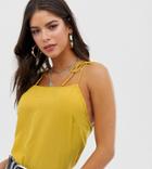 Fashion Union Tall Tie Sleeve Cami Top - Yellow