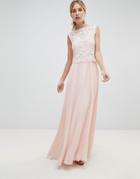 Oasis Occasion Lace Bodice Pleated Maxi Dress - Pink