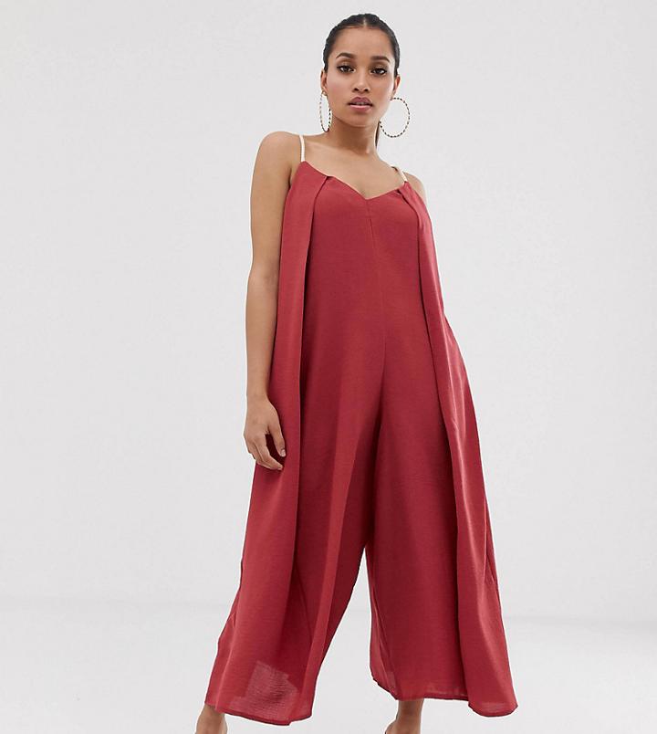 Asos Design Petite Rope Detail Minimal Jumpsuit - Pink