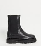 Asos Design Wide Fit Antarctic Premium Leather Paneled Chelsea Boots In Black