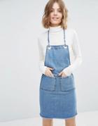 First & I Denim Pinafore Dress - Denim