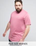 Le Breve Plus Raw Edge Longline T-shirt - Pink