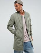 Selected Homme Parka With Baseball Neck - Green