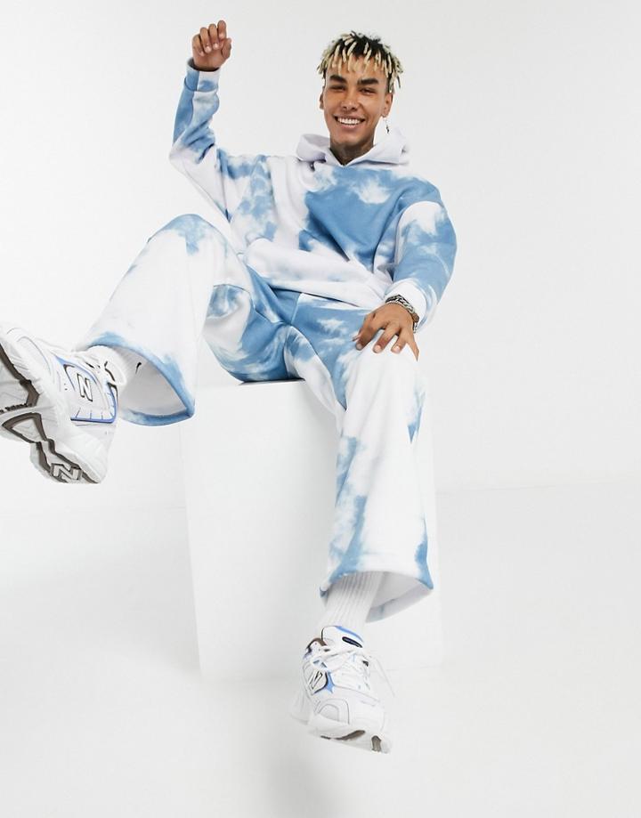 Jaded London Sweatpants With Cloud Print In Blue-blues