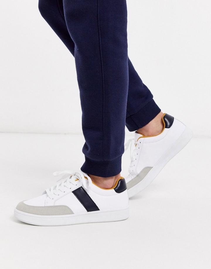 Truffle Collection White Chunky Sneaker With Stripe