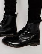 Base London Mercury Lace-up Leather Boots - Black