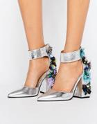 Asos Popstar Embellished Heels - Silver