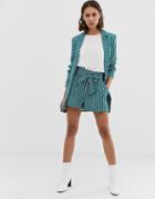 Unqiue21 Striped Paperbag Waist Shorts - Multi