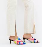 Asos Design Wide Fit Salary Knotted Heeled Mules-multi