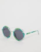 Skinny Dip Lou Lou Palm Round Sunglasses-multi