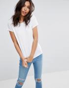 Asos T-shirt With Shoulder Pad - White