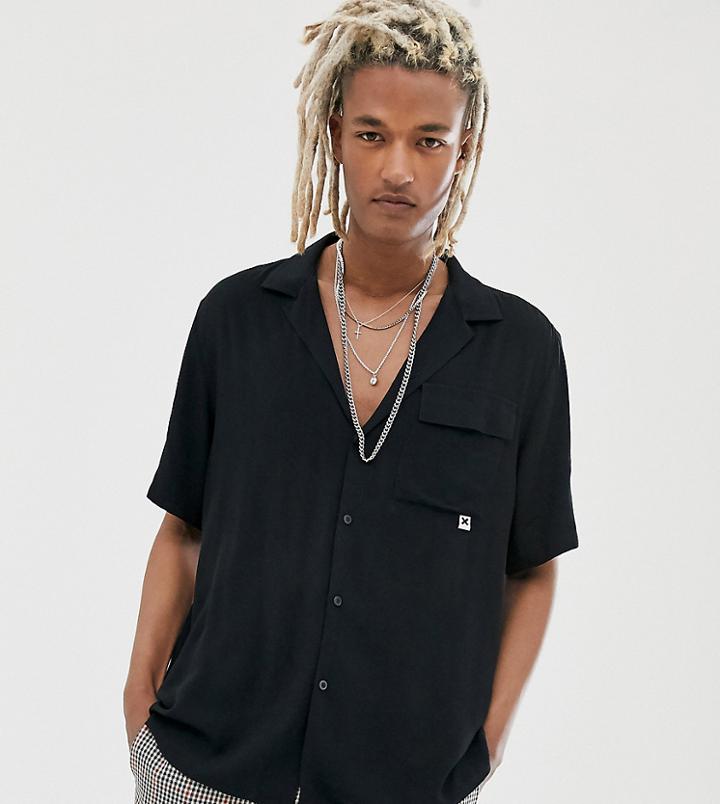 Collusion Revere Shirt In Black