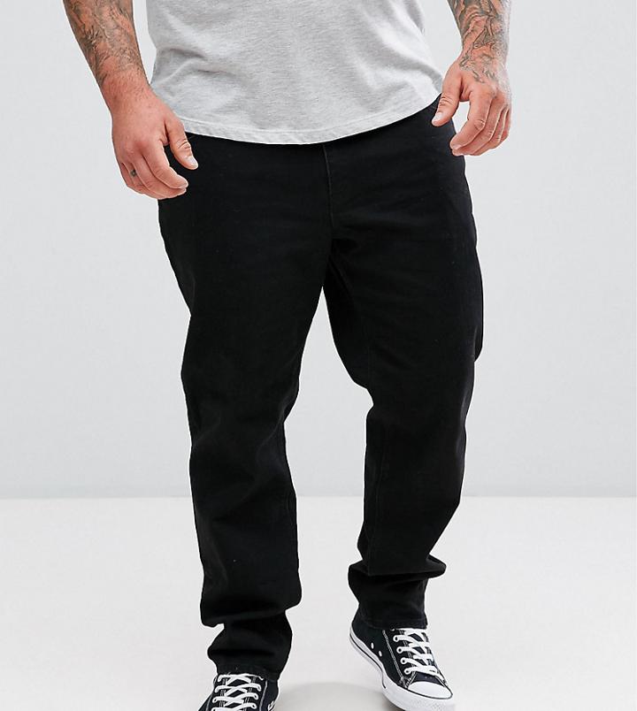 Asos Design Plus Stretch Slim Jeans In Black - Black
