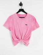 Vans Junior V Wash Knot T-shirt In Pink