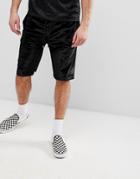 Asos Oversized Short In Black Velour - Black
