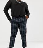 Asos Design X Laquan Smith Plus Skinny Check Pants With Contrast Check Panel - Multi