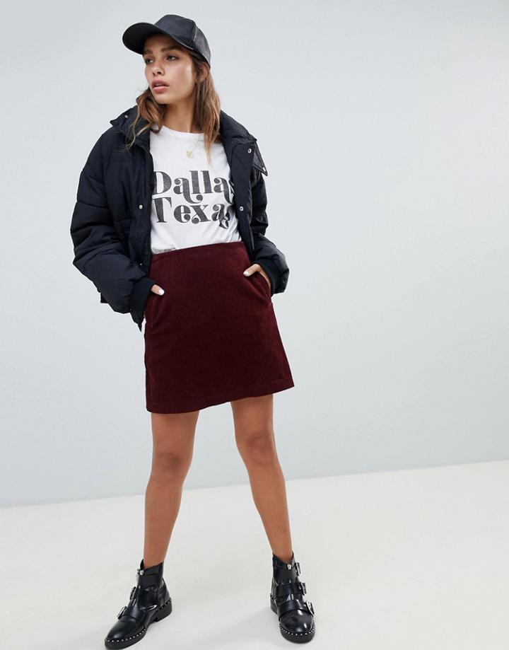 New Look Cord Skirt - Red