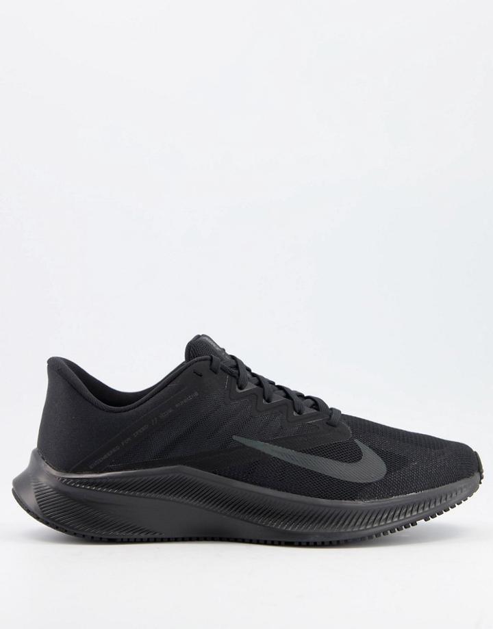 Nike Running Quest 3 Trainers In Triple Black