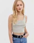 Glamorous Knitted Crop Top In Stripe