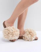 Ugg Cindy Beige Shaggy Slides - Beige