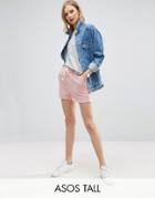 Asos Tall Linen Drawstring Casual Shorts - Pink