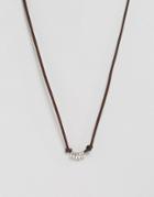 Asos Leather Necklace With Coins - Brown